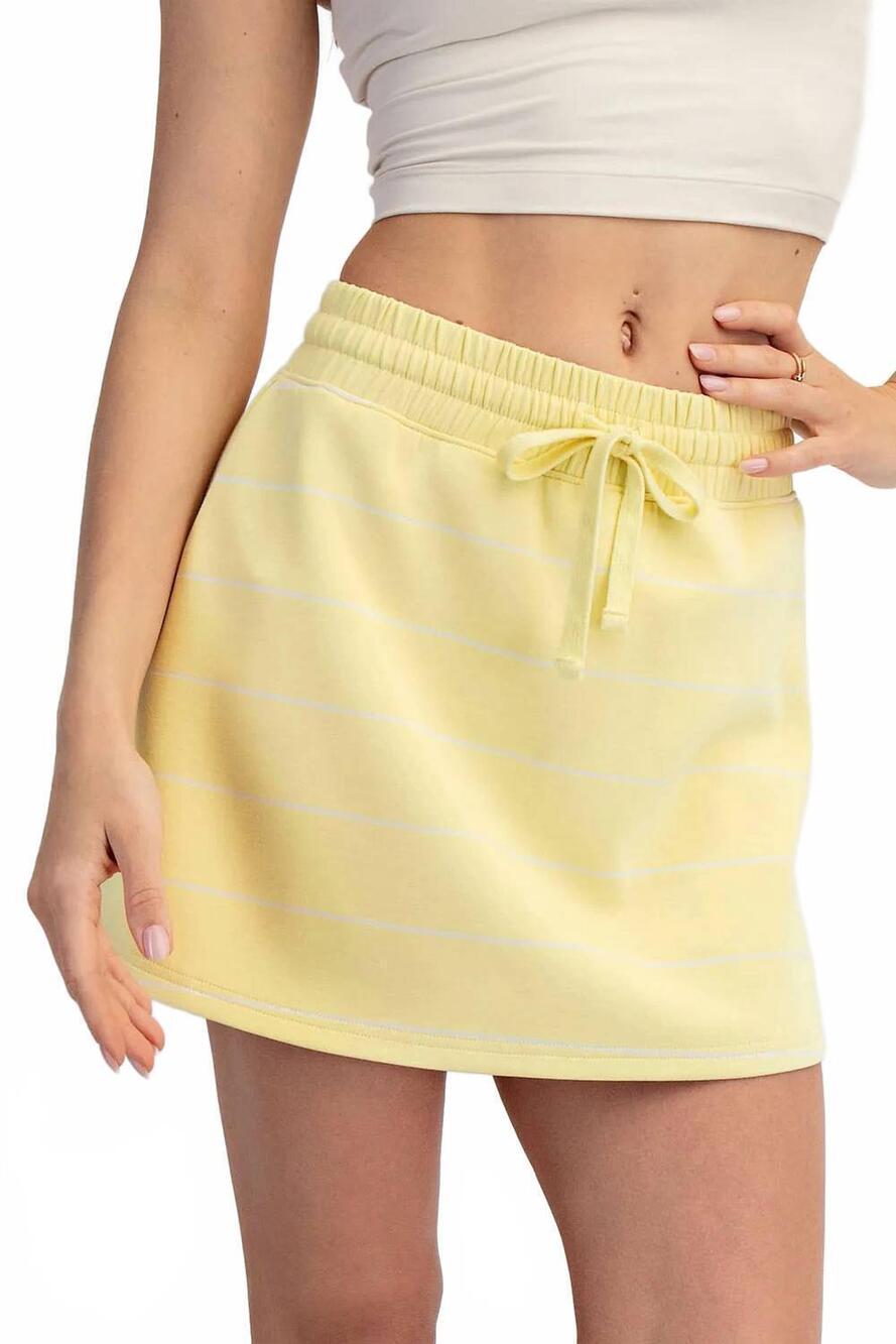 NEW RAE MODE modal stripe skort in lemon/ cream